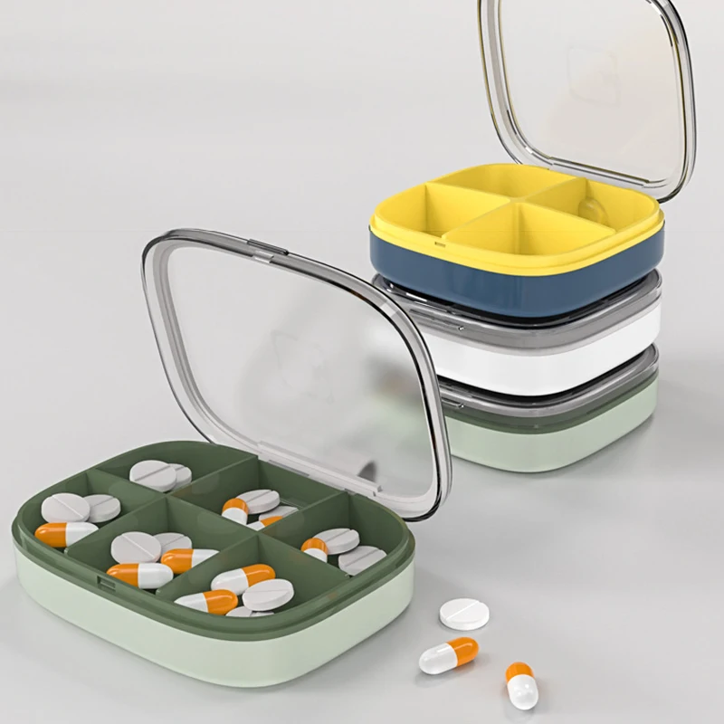 

Контейнер для таблеток портативный водонепроницаемый с 4/6/8 отделениями