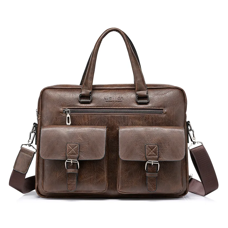 

Peaker Men's Briefcase Bag for Documents Leather Luxury Brand Men's Business Travel Bag A4 Document Organizer Men handbag