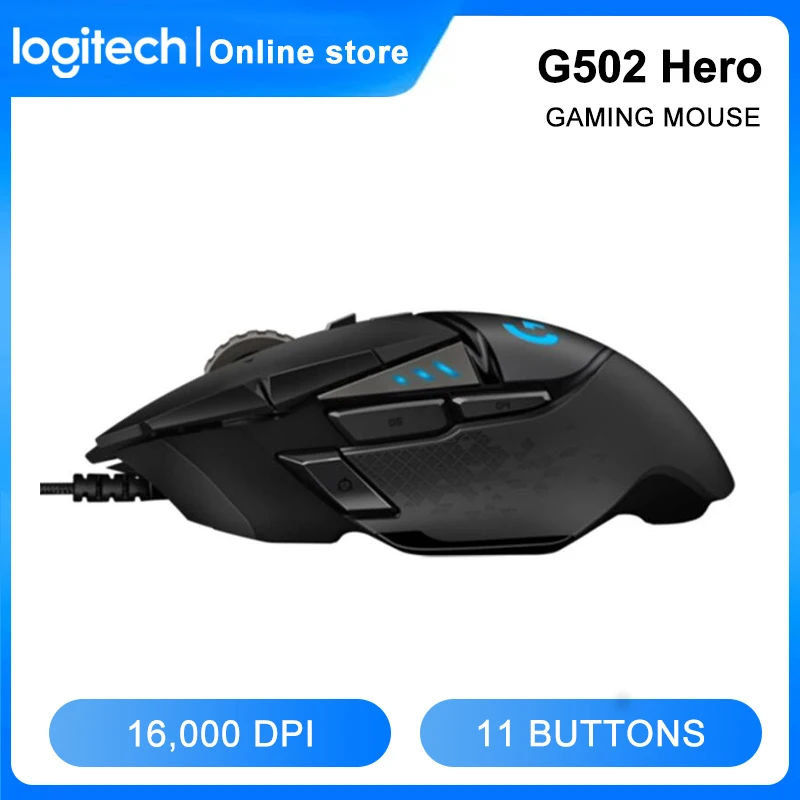 

Игровая мышь Logitech G502 HERO, 16000 DPI, высокопроизводительная игровая мышь HERO с датчиком, программируемые мыши для Windows/macOS/Chrome OS
