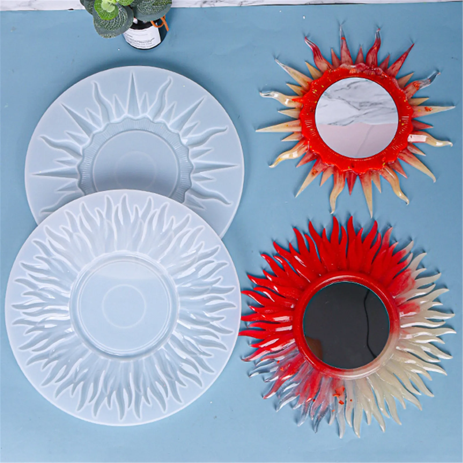 

1PC Sun Mirror Resin Mould Wall Mirror Silicone Mould DIY Silicone Mould For Sun Mirror Home Living Room Decor