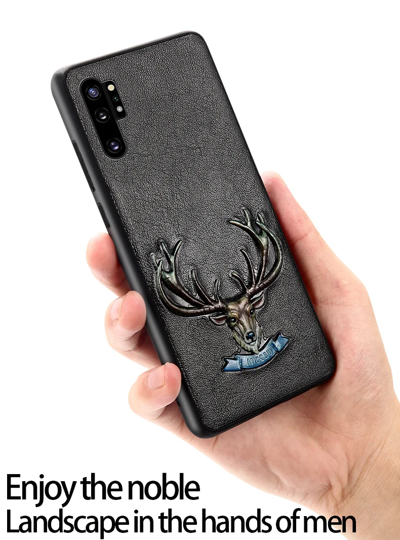 Чехол для телефона из натуральной кожи для samsung note 10 plus 10+ 3D рельефный нескользящий противоударный чехол для Galaxy note 10 plus