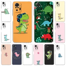 Cute Dinosaur Baby Fashion Transparent Case For Xiaomi Redmi 8 8A 9A 9C 9 Note 7 8 8T 9 9S 10 Pro K40 Mi Poco X3NFC M3 TPU Shell