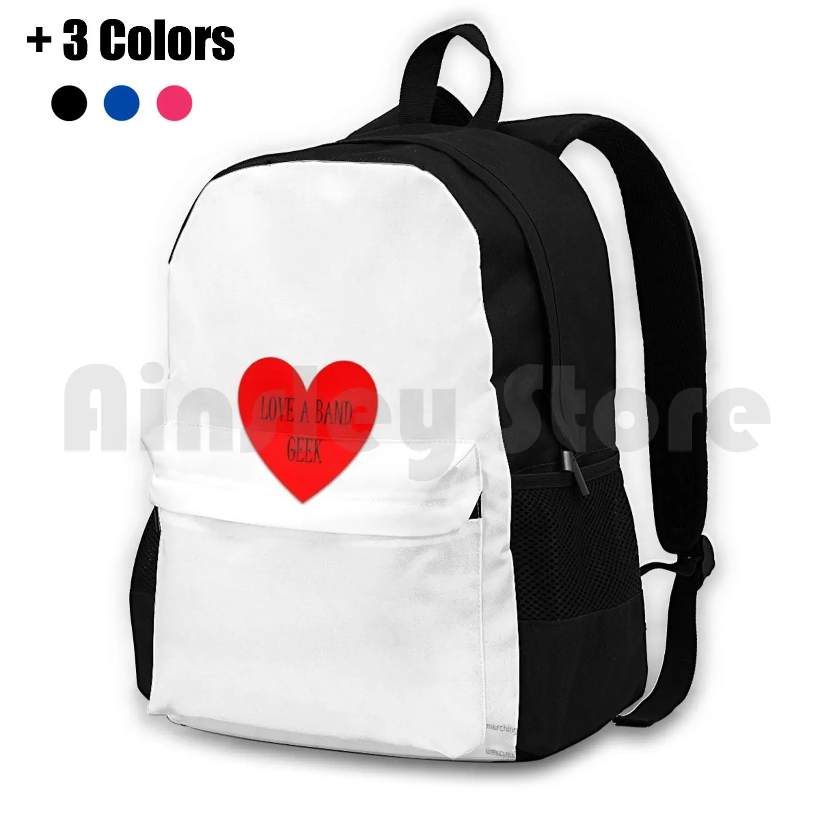 

Love A Band Geek Outdoor Hiking Backpack Waterproof Camping Travel Love Heart Music Band Geek Band Marching Band Band Nerd Band
