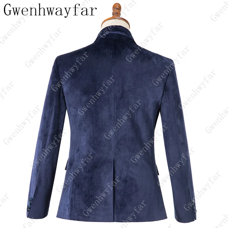 Повседневный темно-синий мужской модный уличный умный деловой блейзер Gwenhwyfar