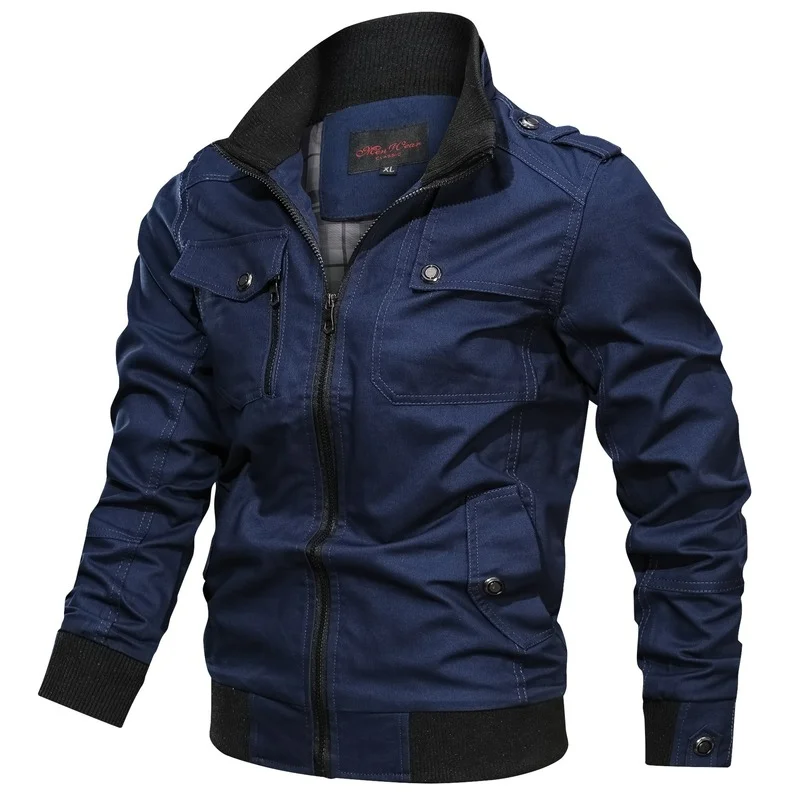 

2021 Men Spring Autumn Military Jacket Cotton Windbreaker Pilot Coat Army Men 4X Bomber Jackets Cargo Flight Jacket Denim Jacket
