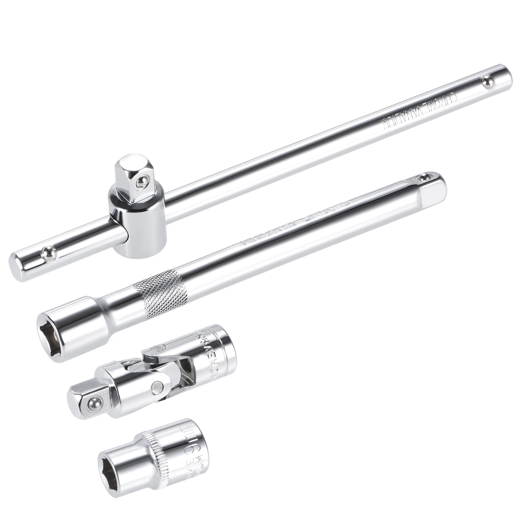 

Uxcell 3/8" Drive 9mm Socket 7.5" Sliding Wrench 6" Extension Bar Universal Joint 1 Set