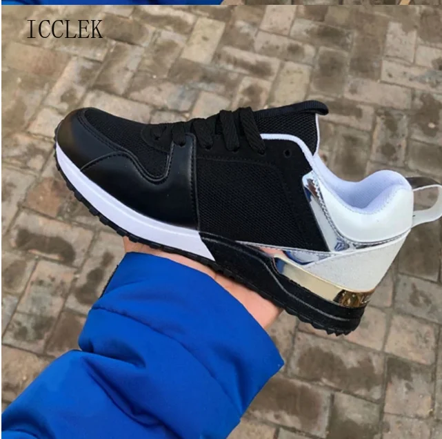 

2021 New Women's Suede Platform Sneakers, Fashion, Autumn Running and Walking Lace-up Breathable Casual Shoes Sneakers Women