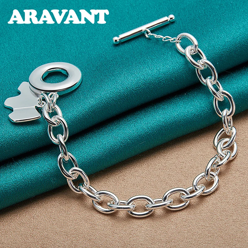 925 Серебро Двойное сердце браслет цепочка для женщин Свадебные Ювелирные изделия