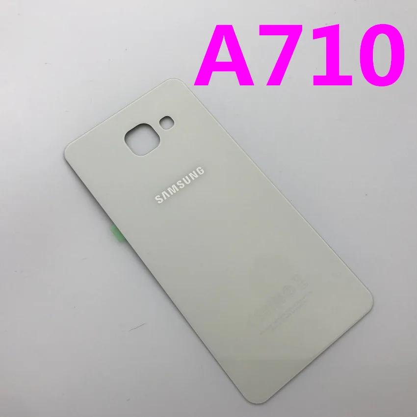 A710 white Задняя панель батареи Стекло задняя дверь Крышка для samsung Galaxy A3 A310 A310F A5 A510 A510F A7 A710 A710F() предварительно клейкие наклейки - Цвет: A710 white