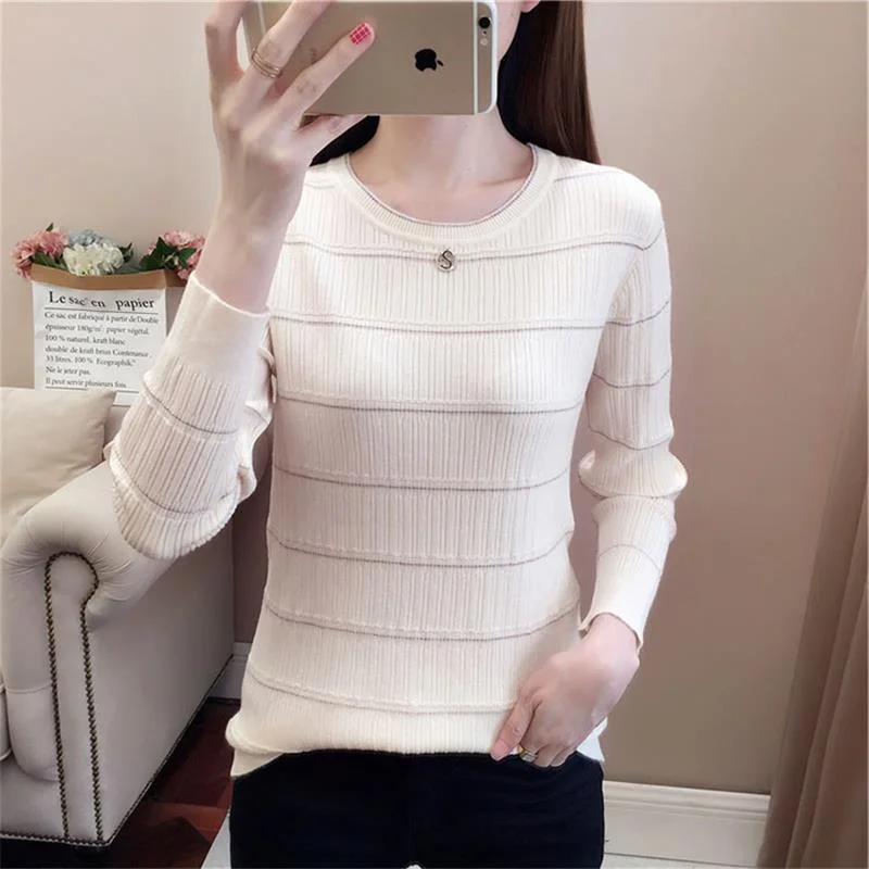 Модный свитер вязаный женский популярный простой Мягкий Топ Женский Стильный