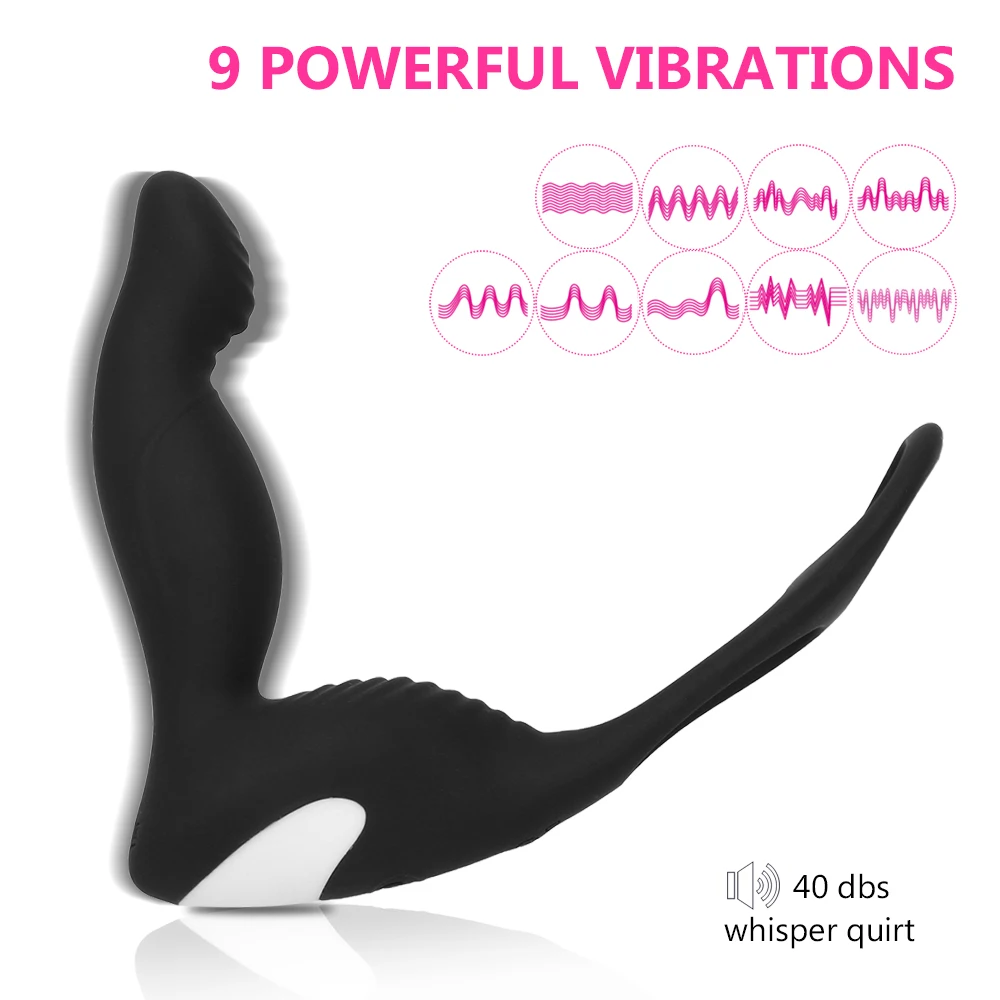 VATINE Silicone Prostate Massage Vibrator Sex Toys for Coulps 9 Mode Vibration Anal Plug | Красота и здоровье