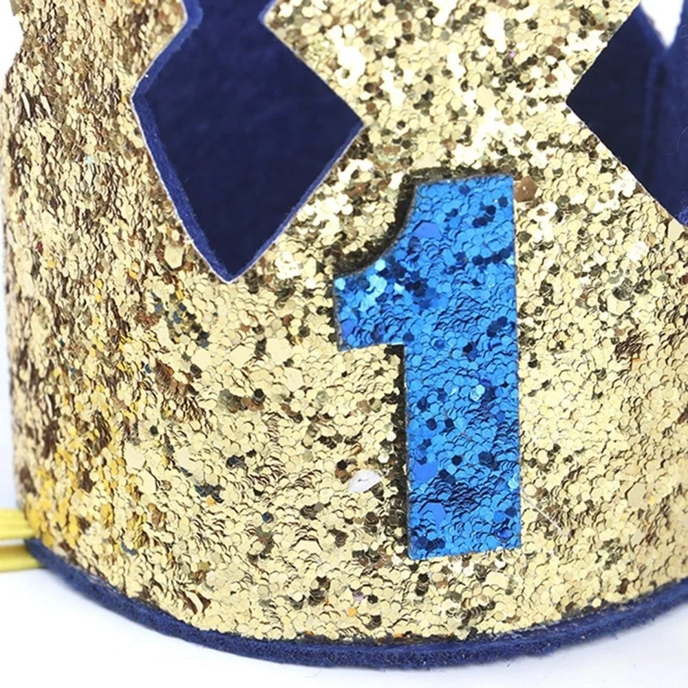 

1 2 3 Year Old Baby Birthday Party Hat Princess Crown Headband Party Decoration Caps Baby Shower 1st 2nd 3rd Kids Party Supplies