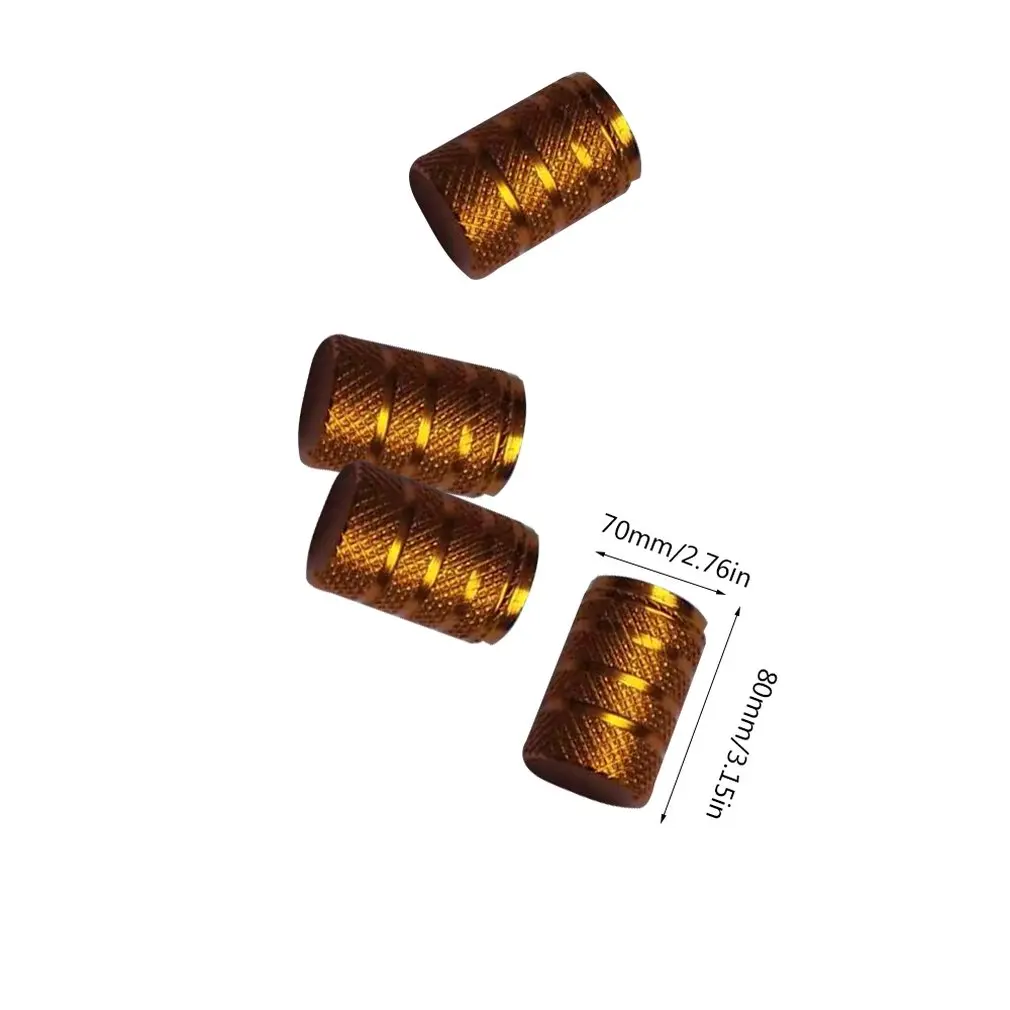 

SI-AT11109-Y 4 Pcs Car Motorbike Bike Aluminium Tyre Wheel Stem Air Valve Dust Caps Covers