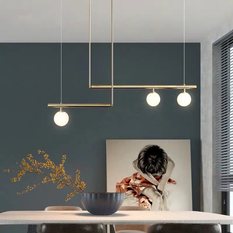 

Modern Chandelier Lighting Dining Room Nordic Glass Ball Pendant Lamp Art Decor Bar Shop Light Dining Room Home Fixtures KINYU
