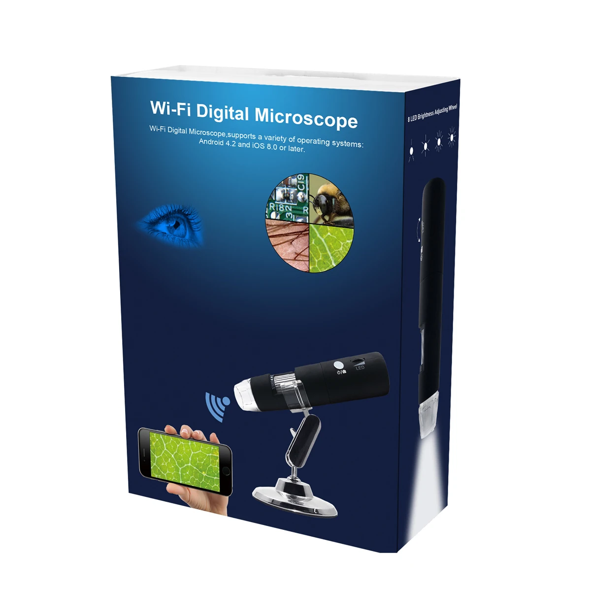 1PC Portable WIFI HD Digital Microscope 2 Million Pixels 50~1000 Times Magnification Black/Gray/Blue | Инструменты