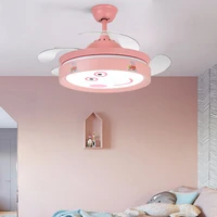 modern creative led ceiling fan light 42 inch remote control mute security save energy fan lamp princess room bedroom lighting