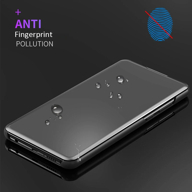 Чехлы для Huawei P40 Lite роскошный зеркальный кожаный чехол Smart View с полной задней