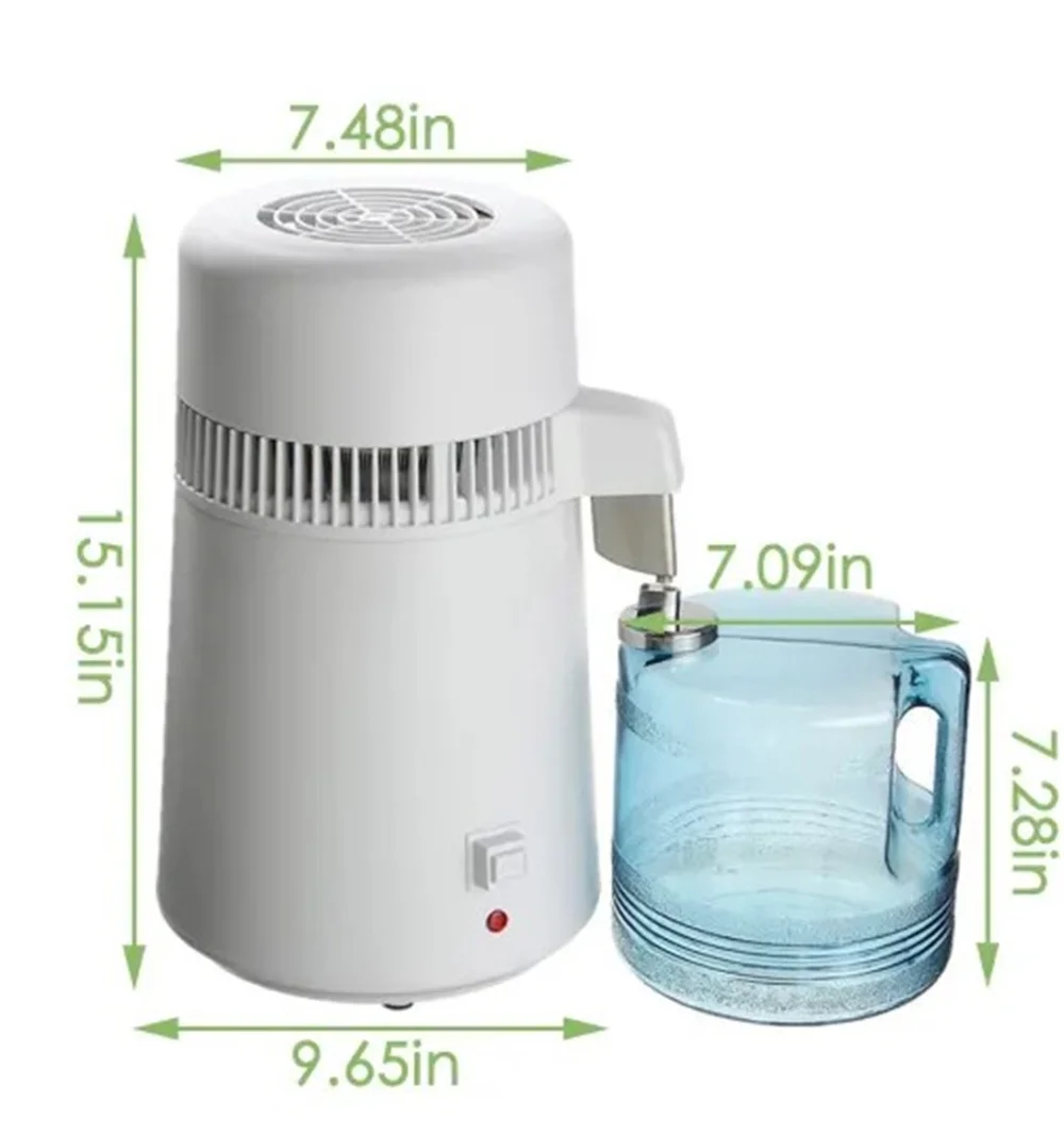 

4L 750W Water Distiller Stainless Steel Inner Adjustable Temperature Digital Control Distilled Purified for Home Kitchen