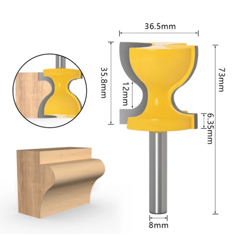 1Pc 8mm Shank Window Sill Door Pull Edge Router Bit C3 Carbide Tipped End Mill Chair Stool Milling Cutters Promotion | Инструменты