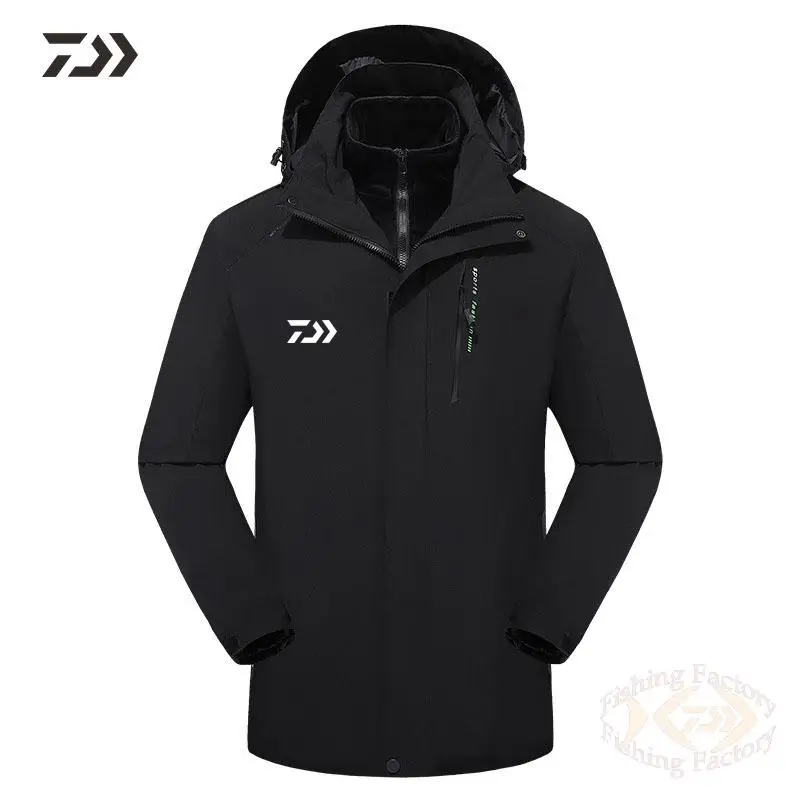 

Daiwa Fishing Jacket Waterproof Winter Windproof Breathable Thicken Zipper Solid Keep Warm Hoodie Full Sleeve Fishing Clothing