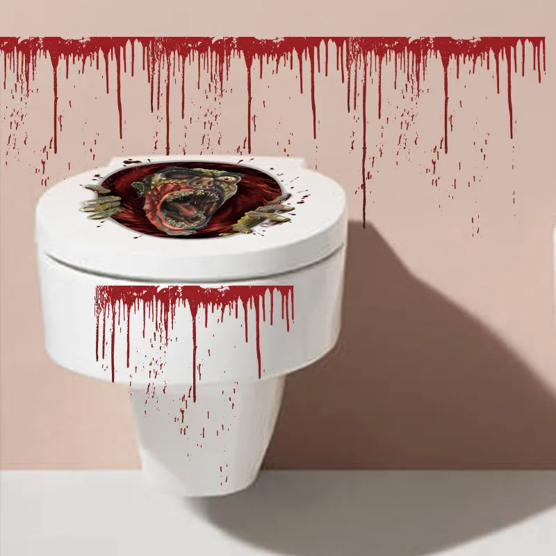 Conisi Хэллоуин ПВХ творчества Туалет Декор &quotУжасы&quot Стикеры Праздник Наклейка