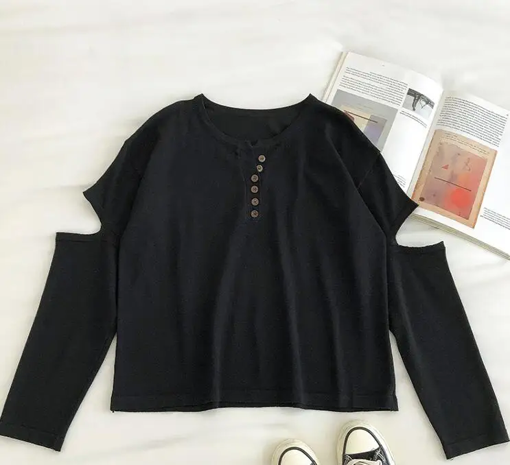 Ladies Button T-Shirt Loose Tops Blouse
