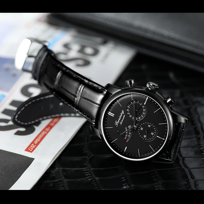 

FORSINING 2020 3D Logo Black Men Watches Mechanical Automatic Men Watches Top Brand Luxury Leather Strap Design Montre Homme
