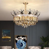 new antler crystal chandelier luxury living room decorative lamp round fashion hotel lamp