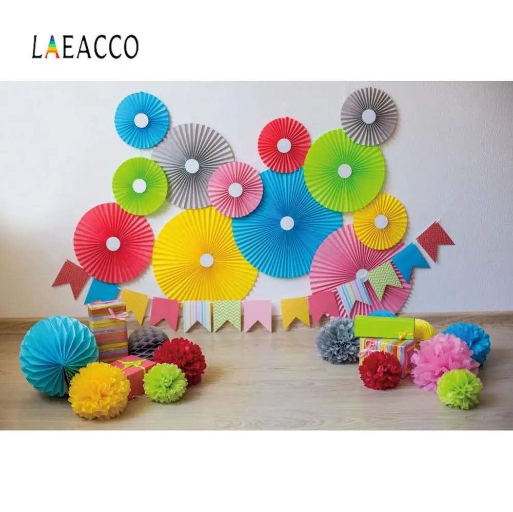 Виниловые фоны Laeacco бумажные режущие цветочные цветы Детские флаги для вечеринки