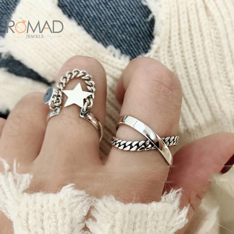 Кольца ROMAD с кисточками и звездами для женщин пар винтажные плетеные