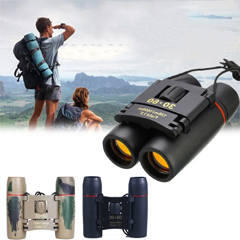 

60*30 HD Powerful Binoculars 2000M Long Range Folding Mini Telescope BAK4 FMC Optics For Hunting Sports Outdoor Camping Travel