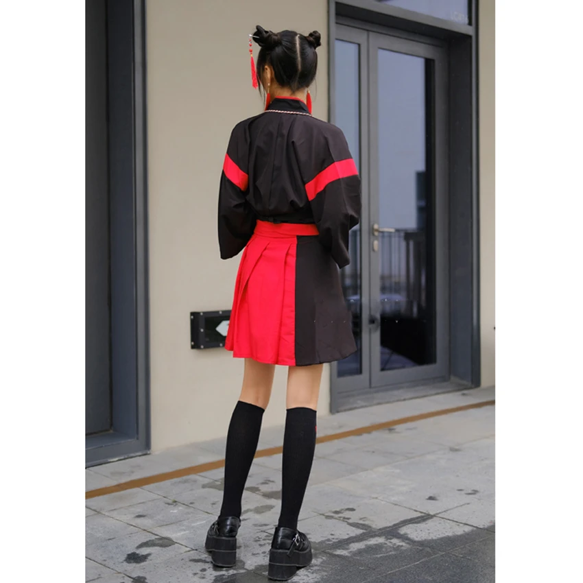 Платье кимоно женское с вышивкой в виде кошки винтажный вечерние из 2 предметов