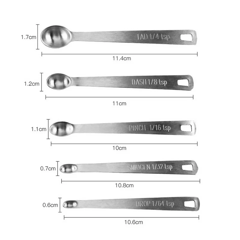 4/5 шт Нержавеющая сталь мерные ложки мини мерная ложка для соуса сухой или жидкой