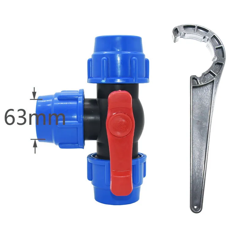 

20/25/32/40/50/63mm Three-way PE Pipe Connector T-type Valve Water Splitter Hose Adapter Garden Water Connector Gardening Tools