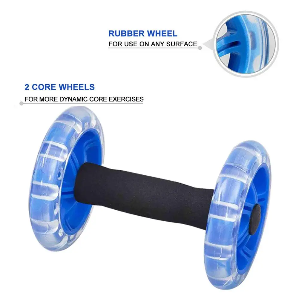 

2Pcs Double Wheeled Home Gym Exercise Fitness Abdominal Muscle Roller Wheel Trainer anti-slip lightweight workout Equipment nice