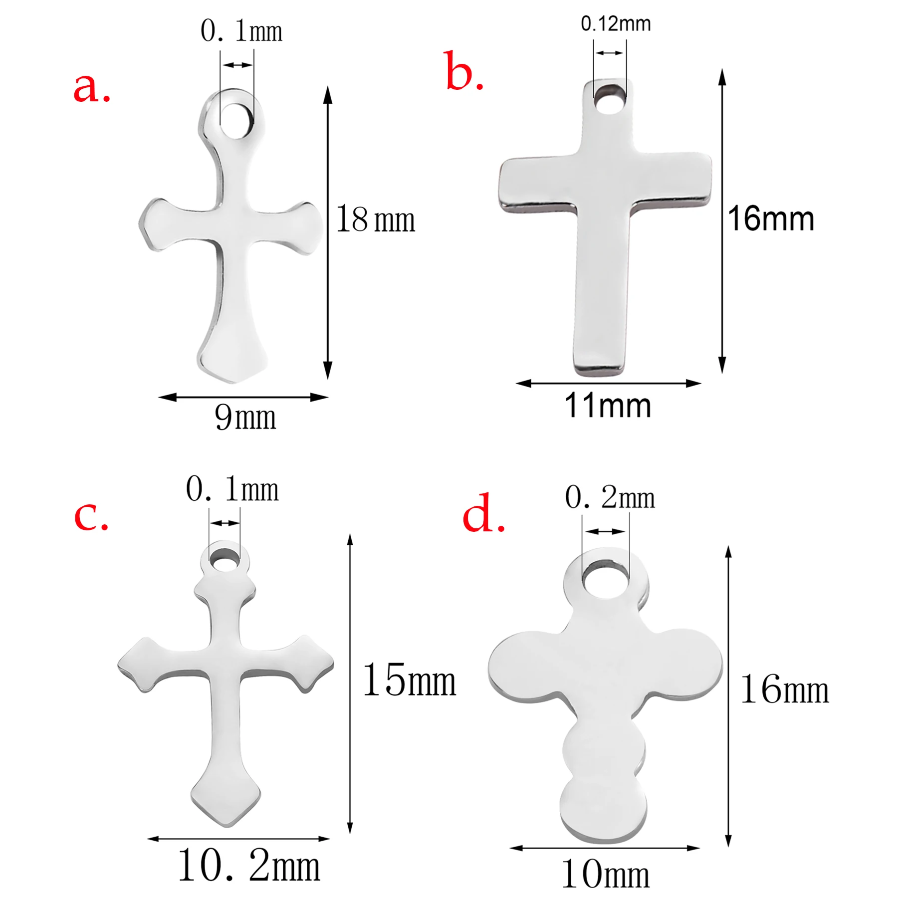 

25Pcs Jewelry Findings Stainless Steel Cross Pendant Charms Handmade Bracelet Making Necklace Accessories Parts DIY charms