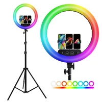1418inch led rgb ring light remote camera phone photography large lamp with 200cm tripod for shooting makeup video studio