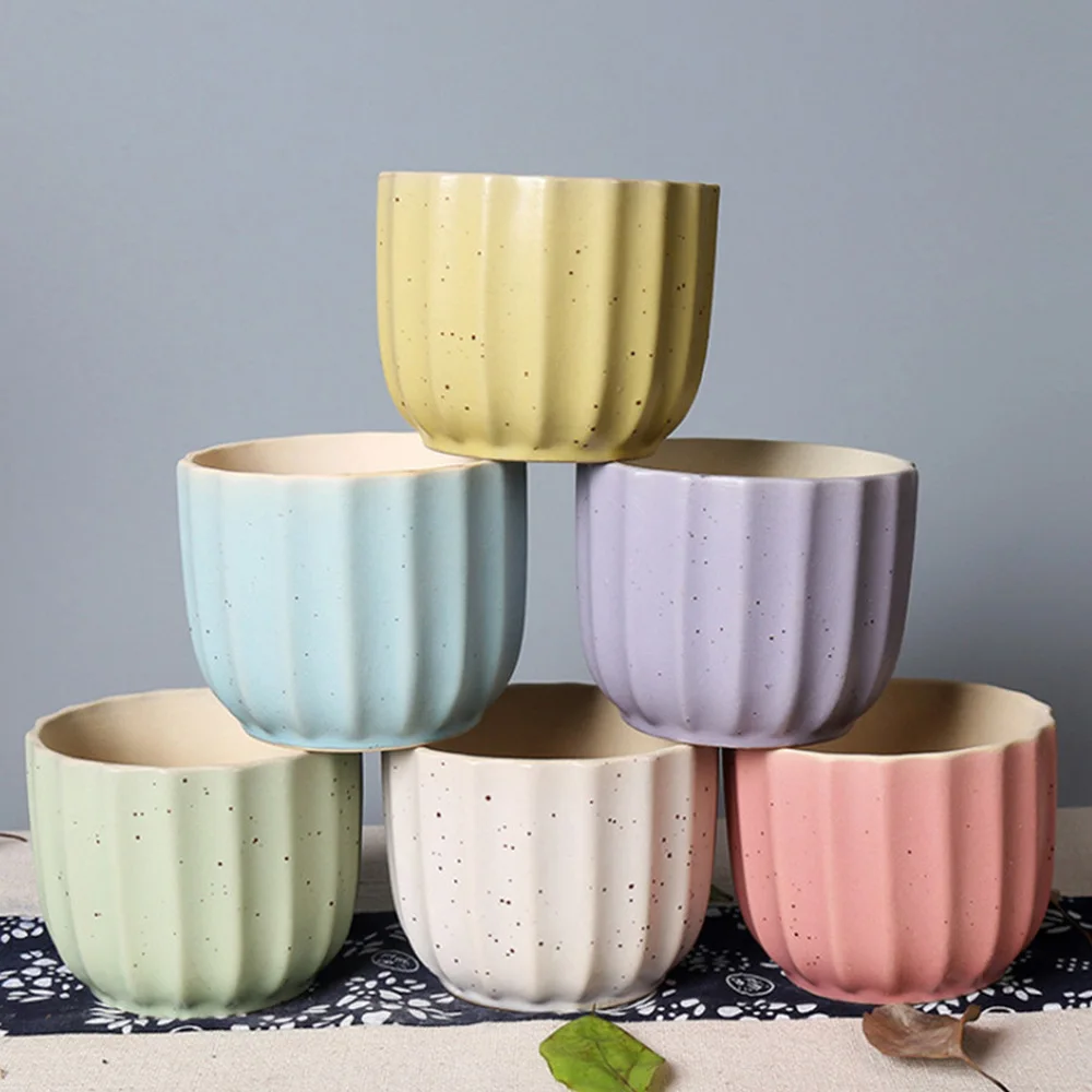 

6ps Creative Home Flowerpot Decor Fresh Flowerpot Ceramic Plant Container