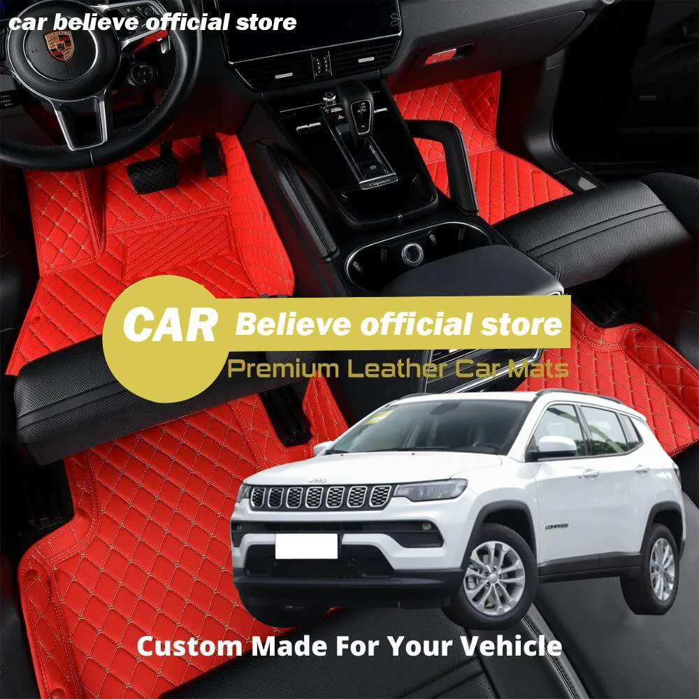 Leather Car Floor mats For Jeep Compass 2017 2018 2019 2020 Carpets Rugs Pads Interior Parts Accessories