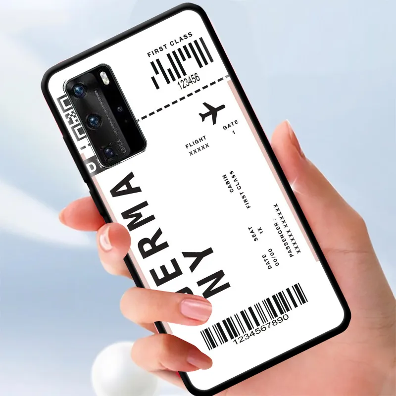 

Shell For HUAWEI Mate 40 20 10 Pro Plus Lite RS Ticket label Case for Huawei P40 P30 P20 P10 Pro Plus Lite E Cover Coque TPU