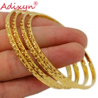 adixyn 4pcslot thin bracelet women girls gold color copper bangles dubai african india party birthday gifts n071040