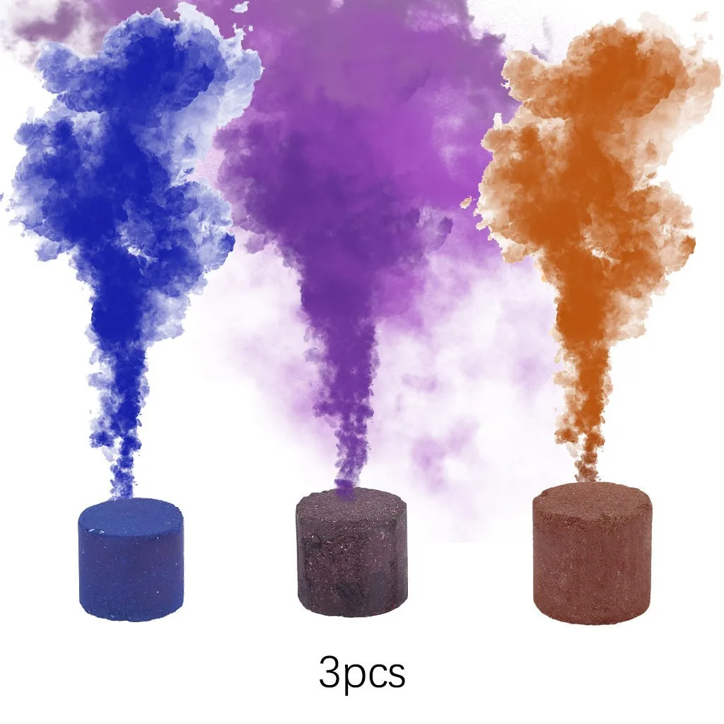 Blue Orange Purple Дым торт 1/3/6 шт. дым торт Красочные дымовой эффект показать Круглый Бомба фотосъемка театральных постановок помощи многоцветная Отделка Инструмент дым торт - Цвет: Blue Orange Purple