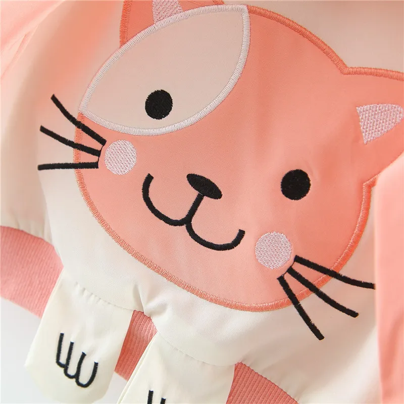 Осенние детские куртки для девочек с капюшоном и длинным рукавом пальто