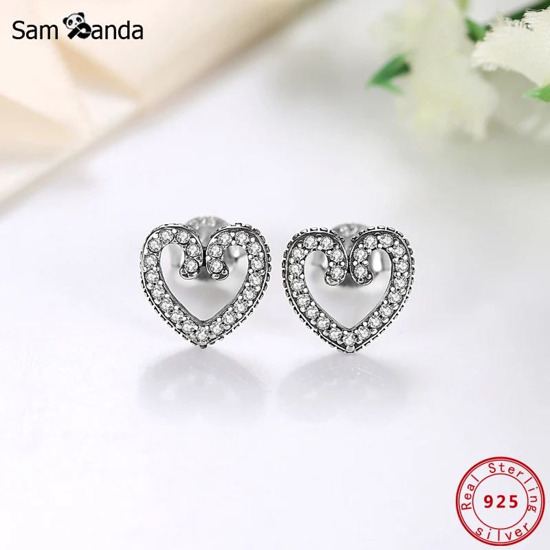 Женские серьги гвоздики из серебра 100% пробы с кристаллами|Серьги-гвоздики| |