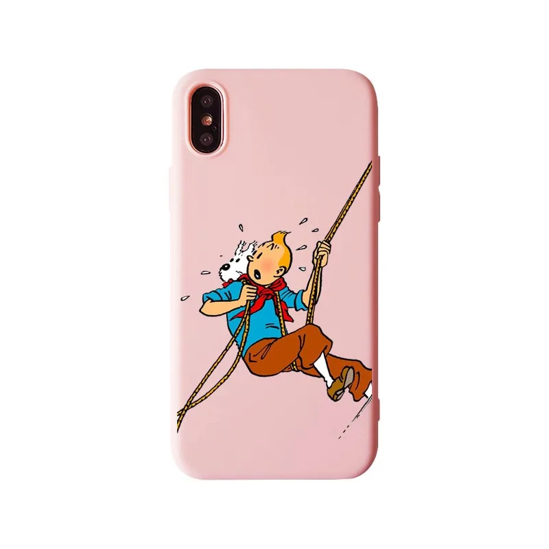 Мягкий силиконовый чехол из ТПУ «Приключения Тинтина» для iPhone XR 10 8 7 Plus 6 6S Plus 5 XS Max 5s SE - Цвет: TPU