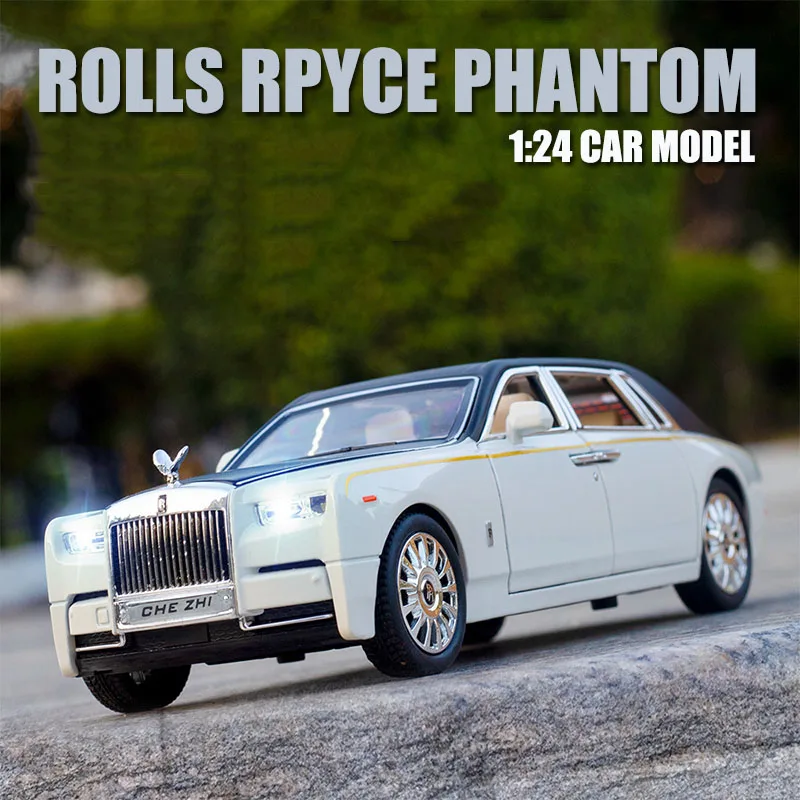 

1:24 Phantom Alloy Car Diecast Luxurious Sound And Light Pull Back Model Toy Vehicle Simulation Collection Toys Boys