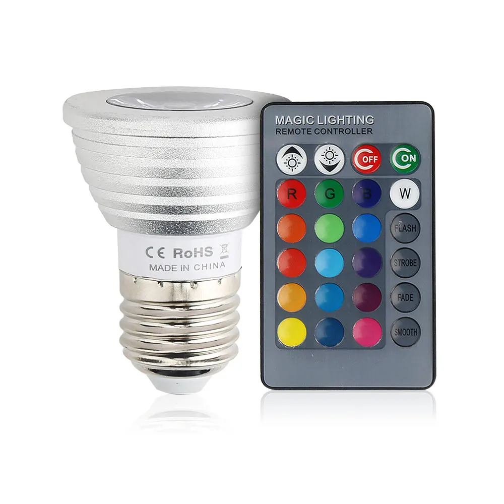 E27 E14 GU10 MR16 RGB светодиодный ламповое освещение люстр волшебный светодиодный RGB лампа Внутреннее освещение с ИК-пультом дистанционного Управление 16 Цвета вечерние Декор