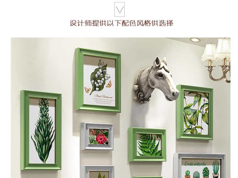 

Wall Art Picture Frames Vintage Style Photo Wall Combination Decorative Prints Photo Mural Celosia Madera Room Decoration EF50ZP
