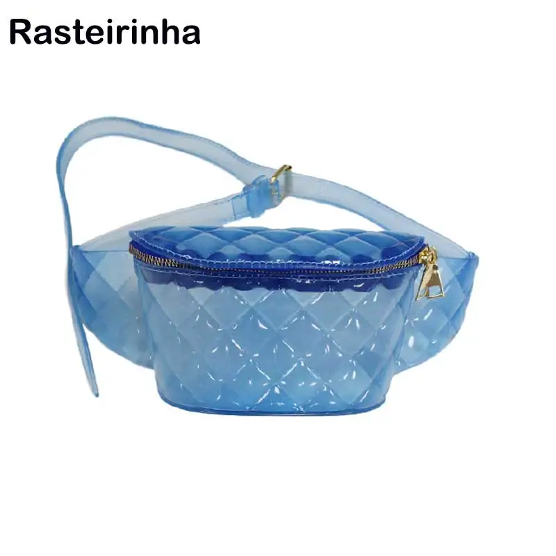

Ladies Transparent Jelly Rainbow Purse Waterproof Beach Waist Bag Pvc Jelly Candy Pink Fanny Pack Sport Fanny Packs for Women