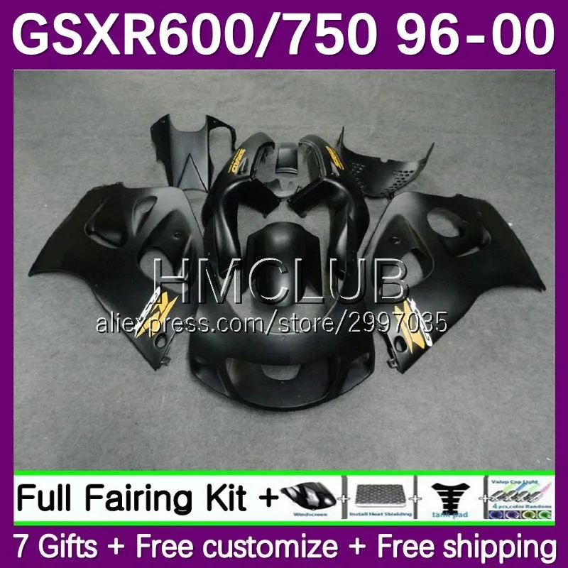 

Комплект SRAD для SUZUKI GSXR 600 750 CC GSXR750 8No.8 GSXR600 1996 1997 1998 1999 GSX-R750 96 97 98 99 00 обтекатель черный матовый